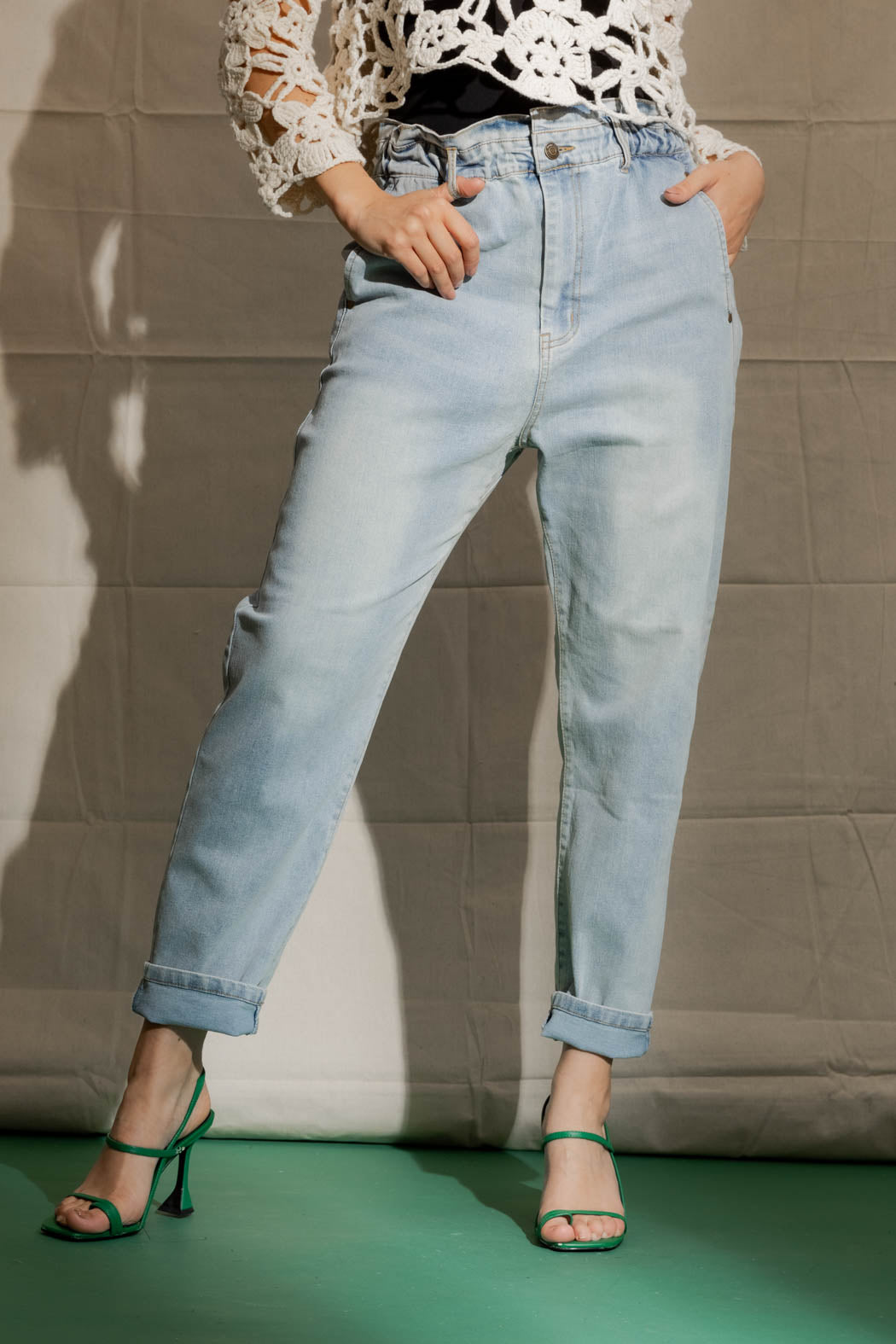 Light Denim Paperbag Jean