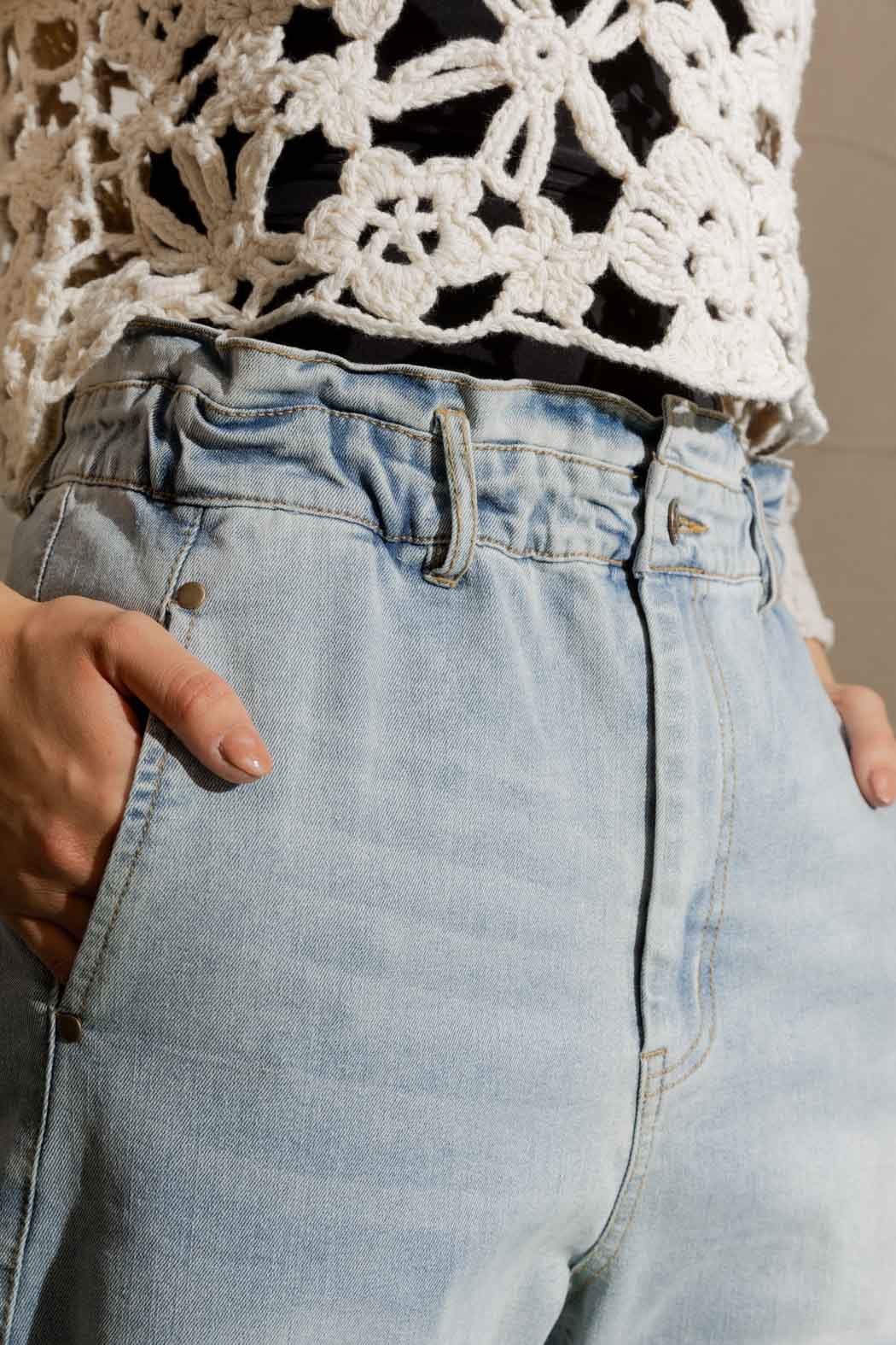 Light Denim Paperbag Jean