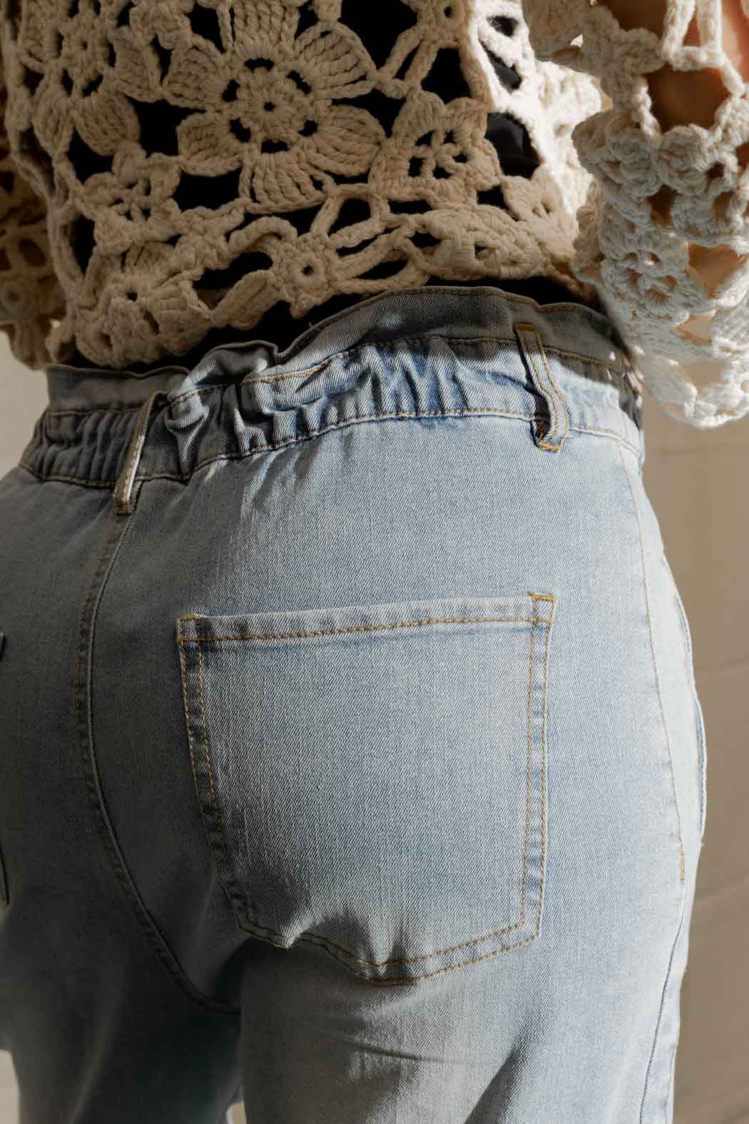 Light Denim Paperbag Jean