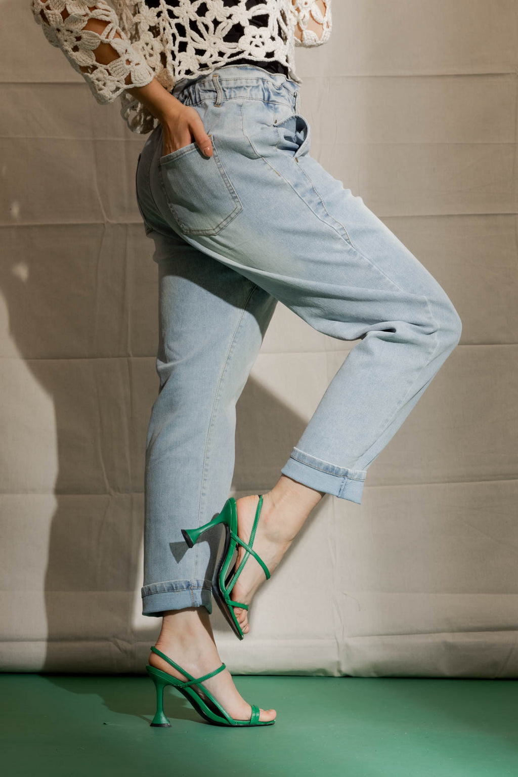 Light Denim Paperbag Jean