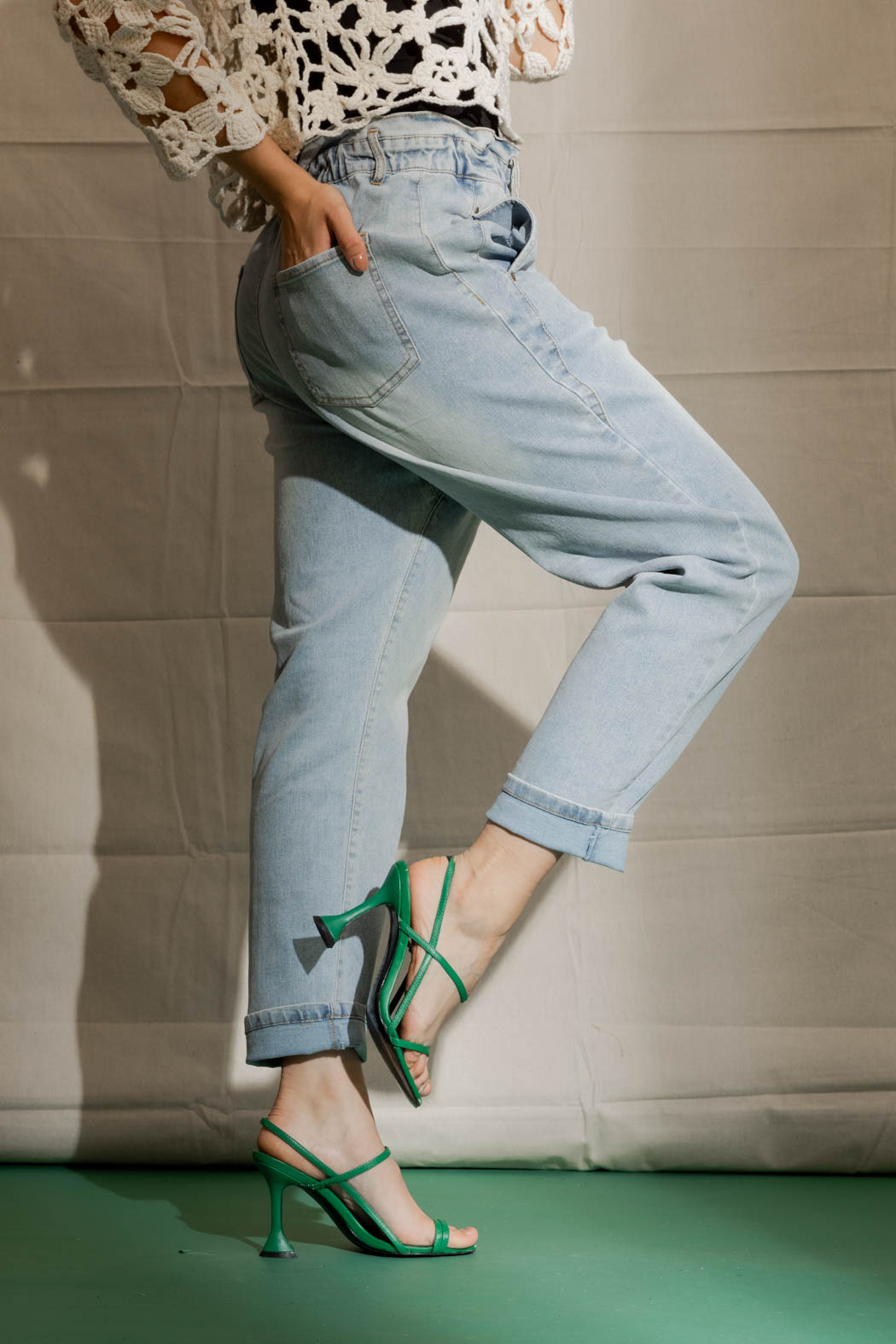 Light Denim Paperbag Jean