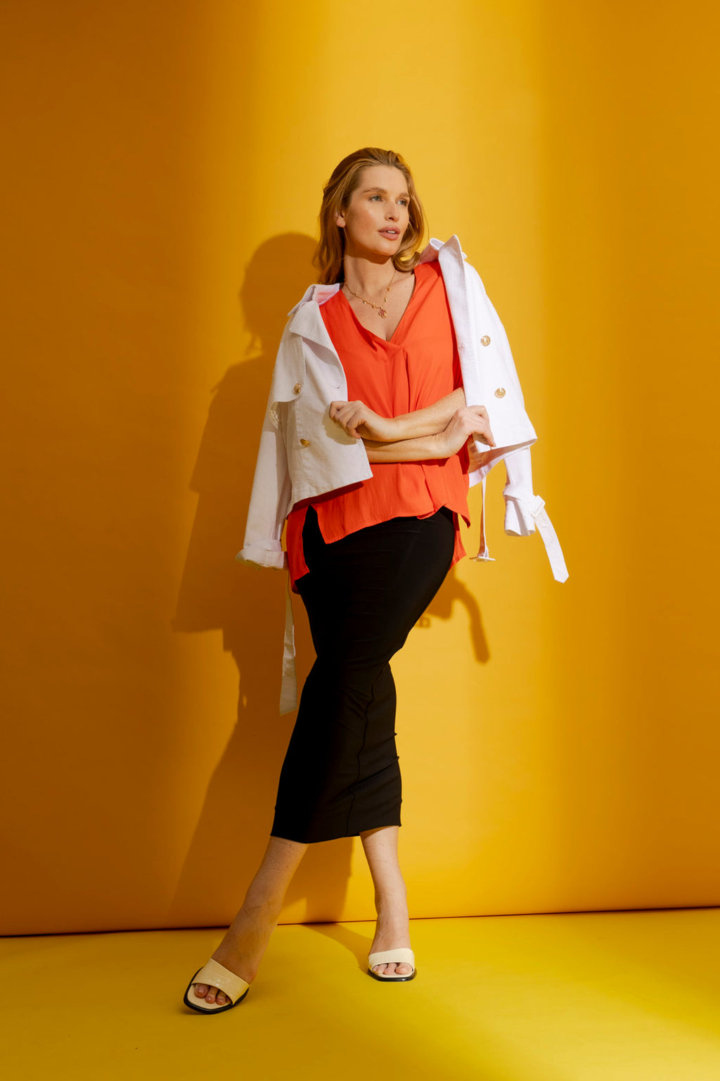 Orange Silky Bondi Top