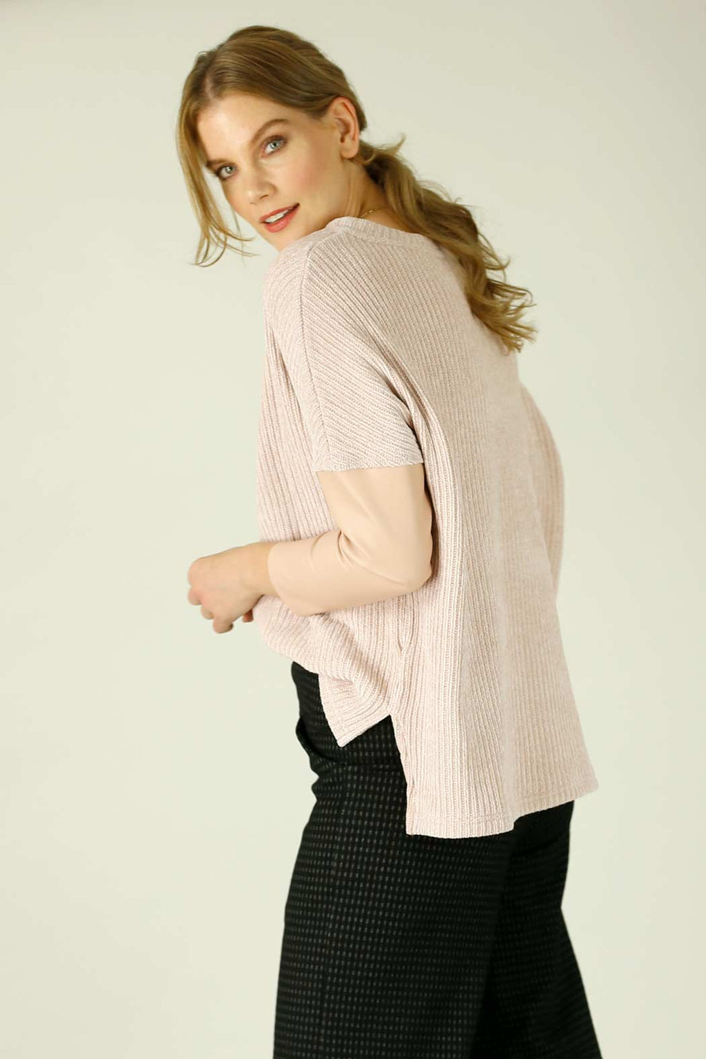 Pink Velour Delta Jumper