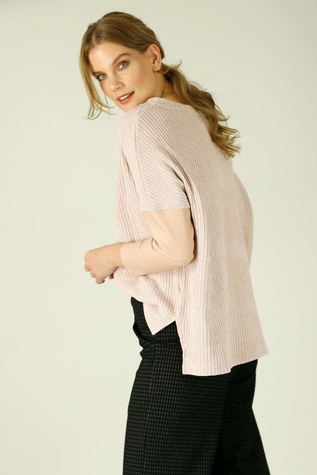 Pink Velour Delta Jumper