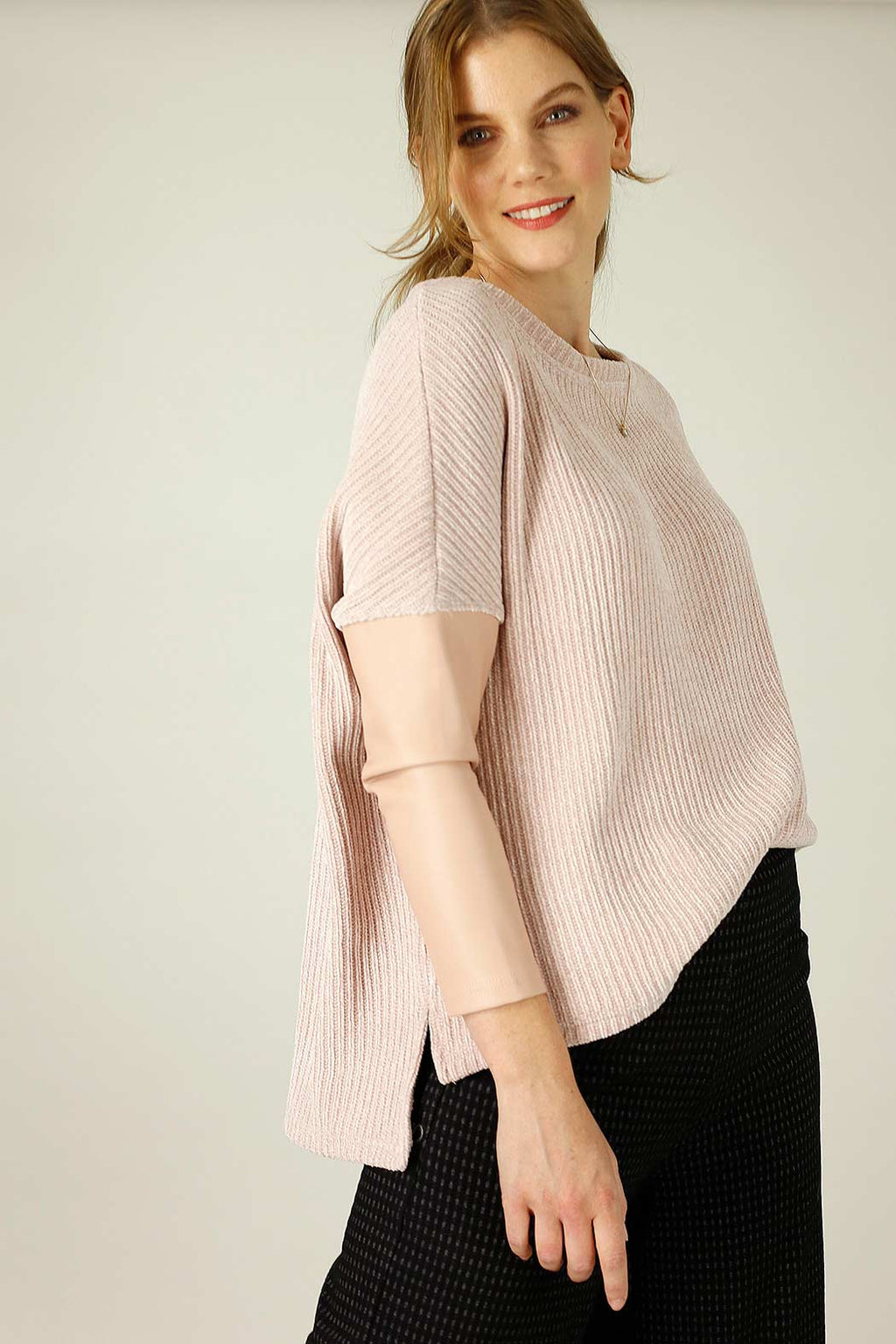Pink Velour Delta Jumper