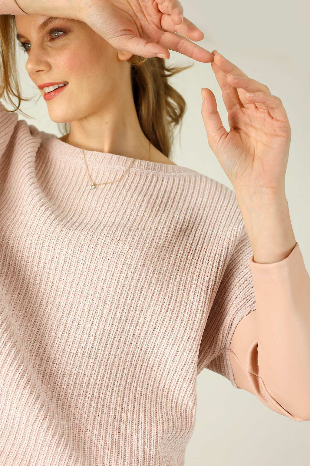 Pink Velour Delta Jumper