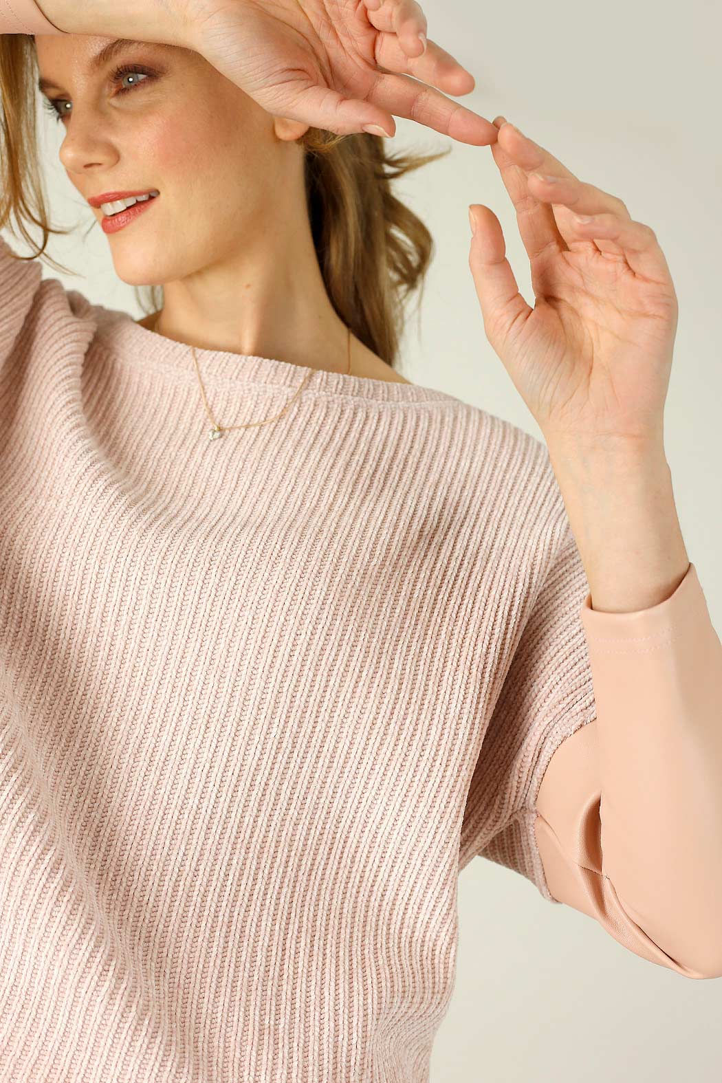 Pink Velour Delta Jumper