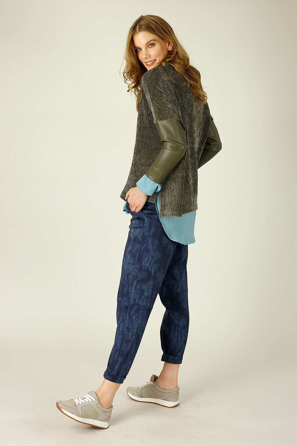 Khaki Velour Delta Jumper - FINAL SALE