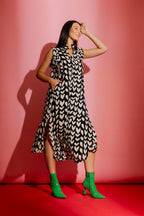 Ivory Hearts Ruffle Maxi Dress