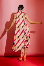 Red Check Ruffle Maxi Dress