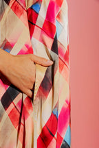 Red Check Ruffle Maxi Dress