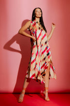 Red Check Ruffle Maxi Dress