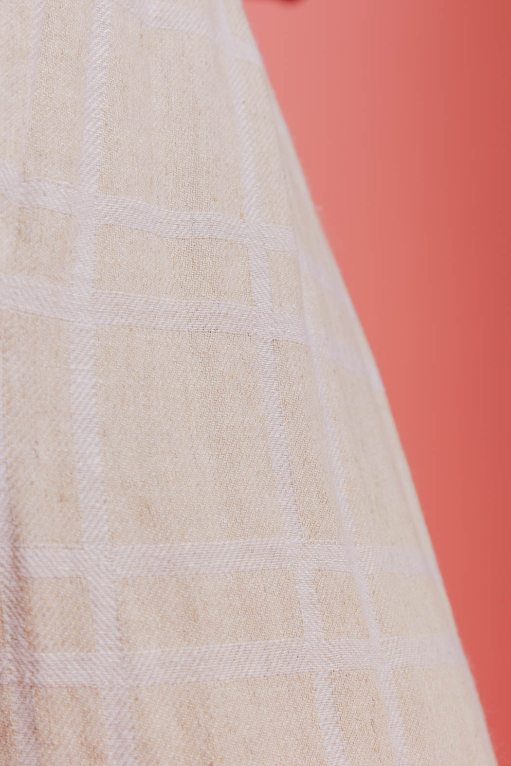 Natural Check Linen Crop Cleo Pant
