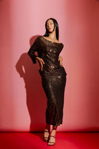 Copper Sequin Raglan Top