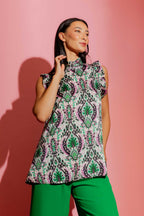 Green / Pink Ruffle Cami