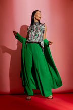 Green / Pink Ruffle Cami