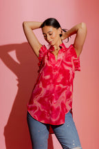 Red Swirl Ruffle Blogger Cami