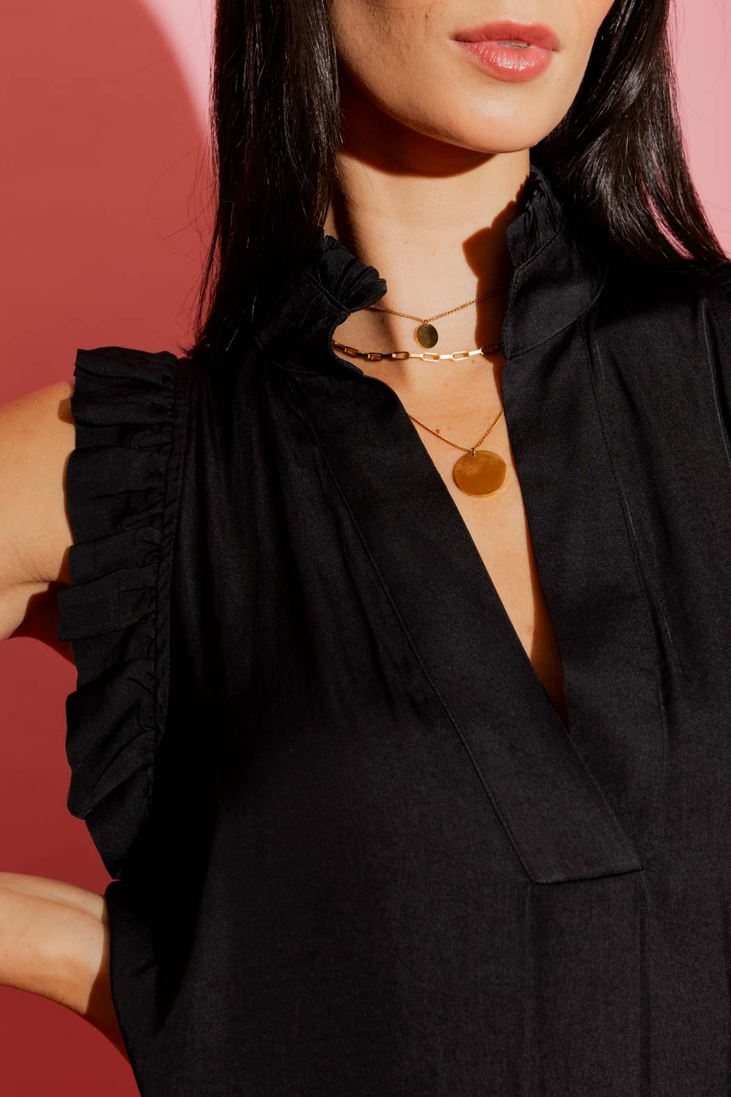 Black Ruffle Blogger Cami