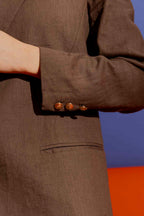 Latte Linen Grandpa Blazer