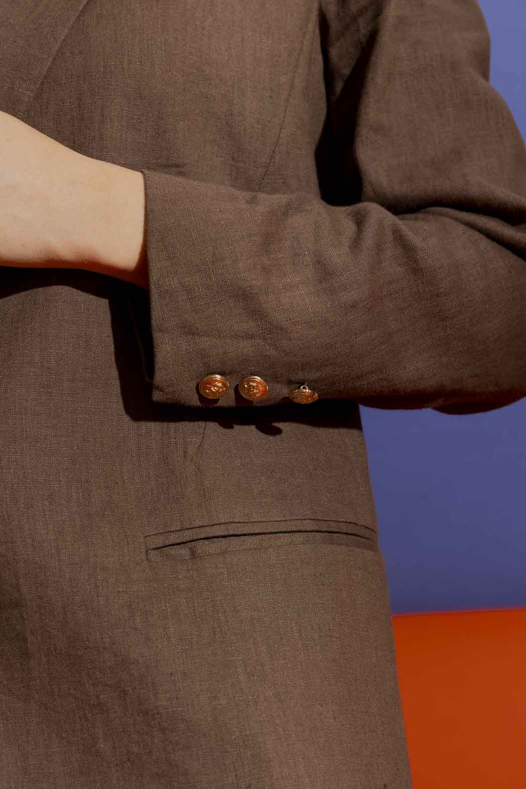 Latte Linen Grandpa Blazer