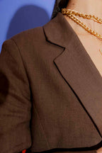 Latte Linen Grandpa Blazer