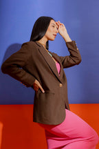 Latte Linen Grandpa Blazer