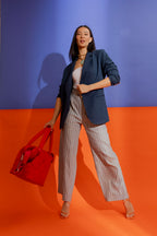 Navy Linen Grandpa Blazer