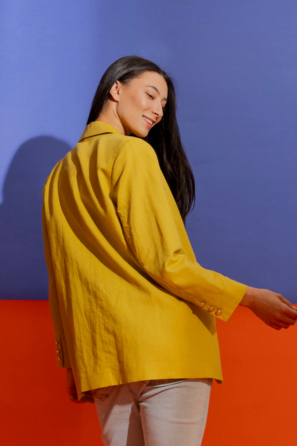 Marigold Linen Grandpa Blazer