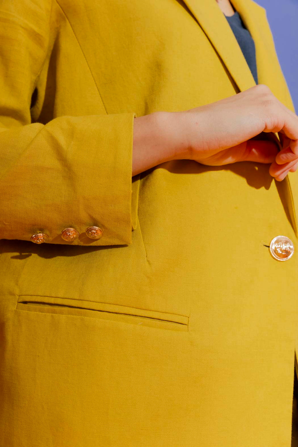 Marigold Linen Grandpa Blazer