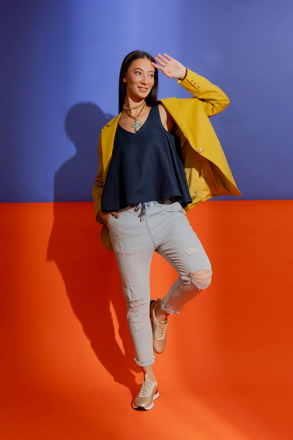 Marigold Linen Grandpa Blazer