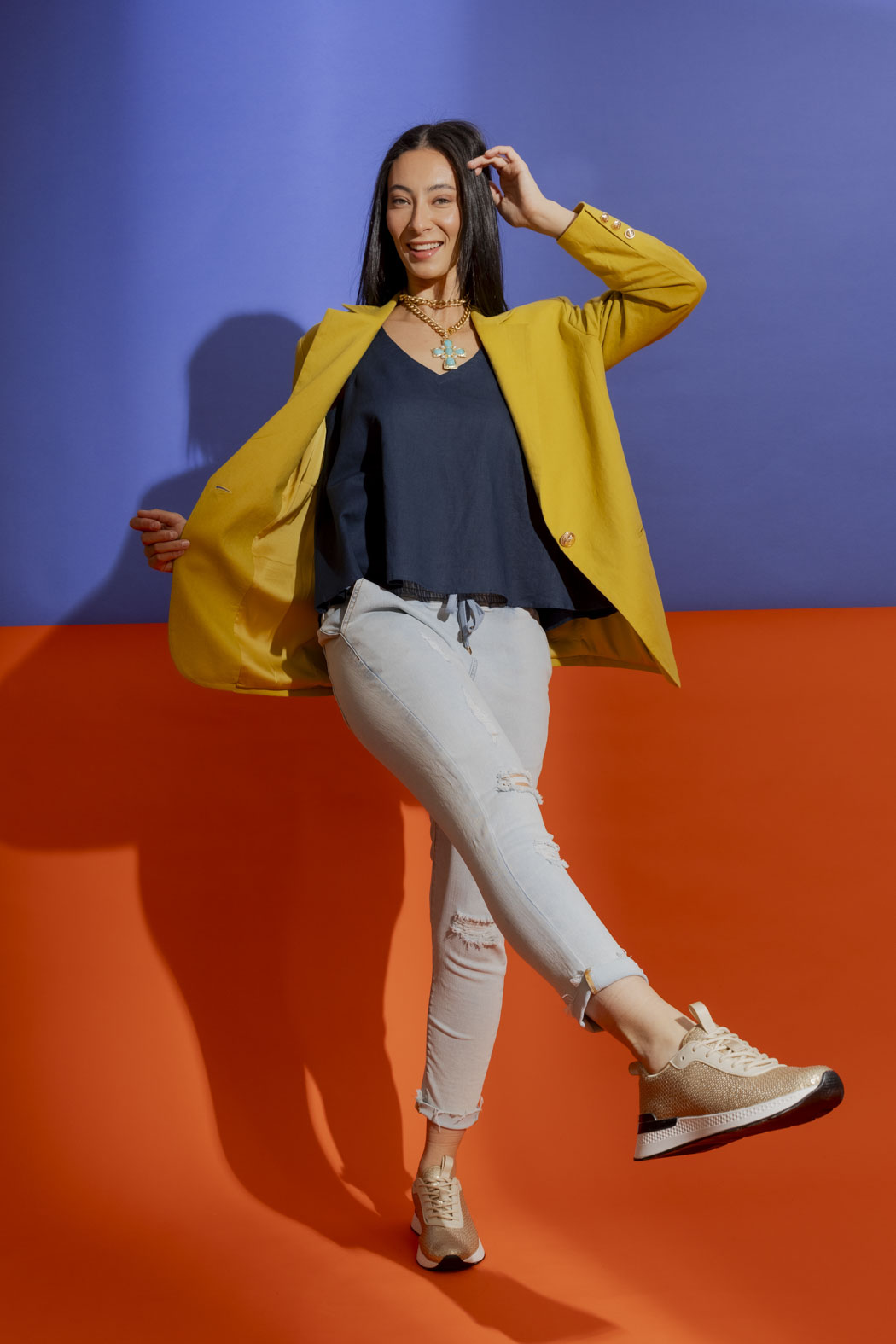 Marigold Linen Grandpa Blazer