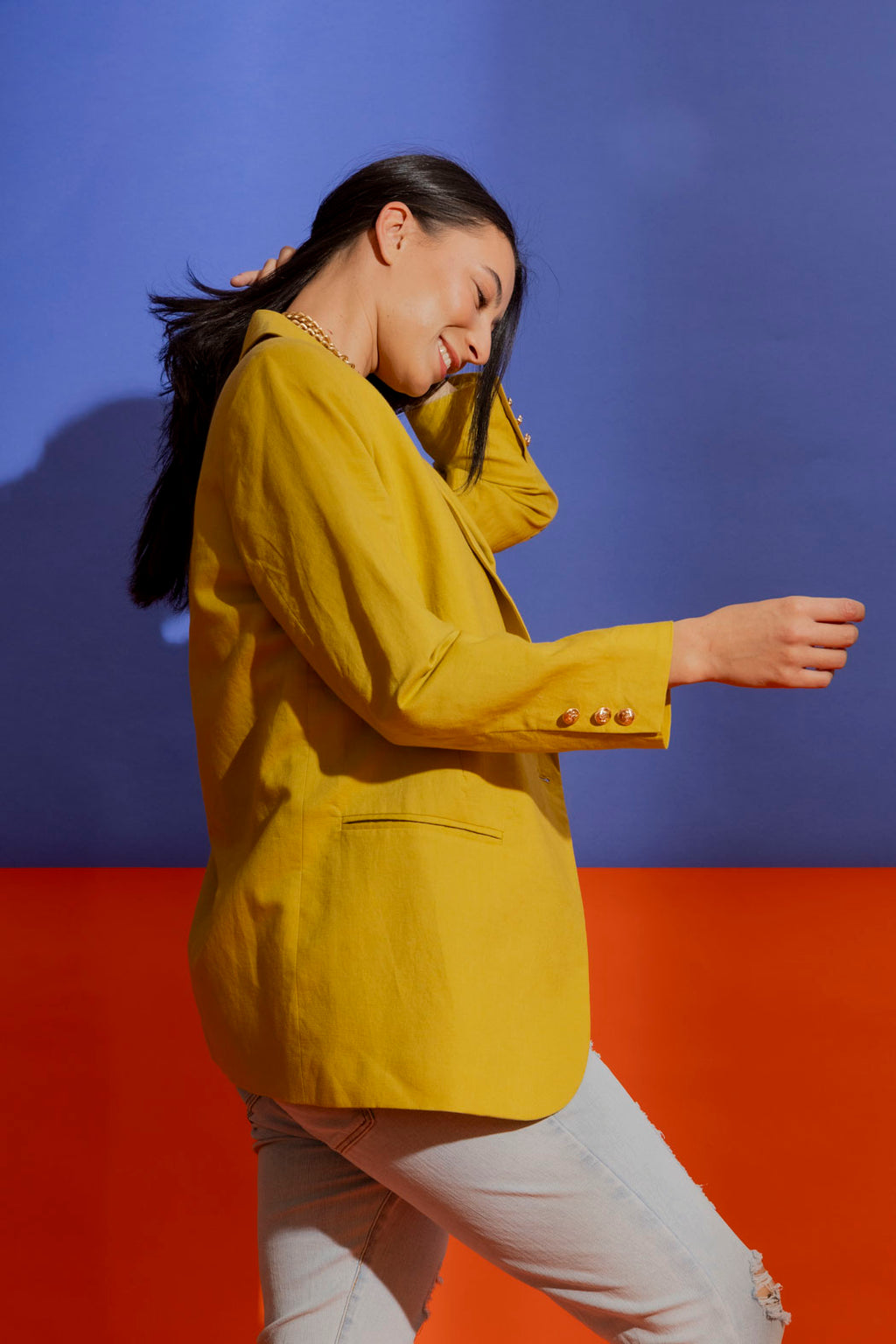 Marigold Linen Grandpa Blazer