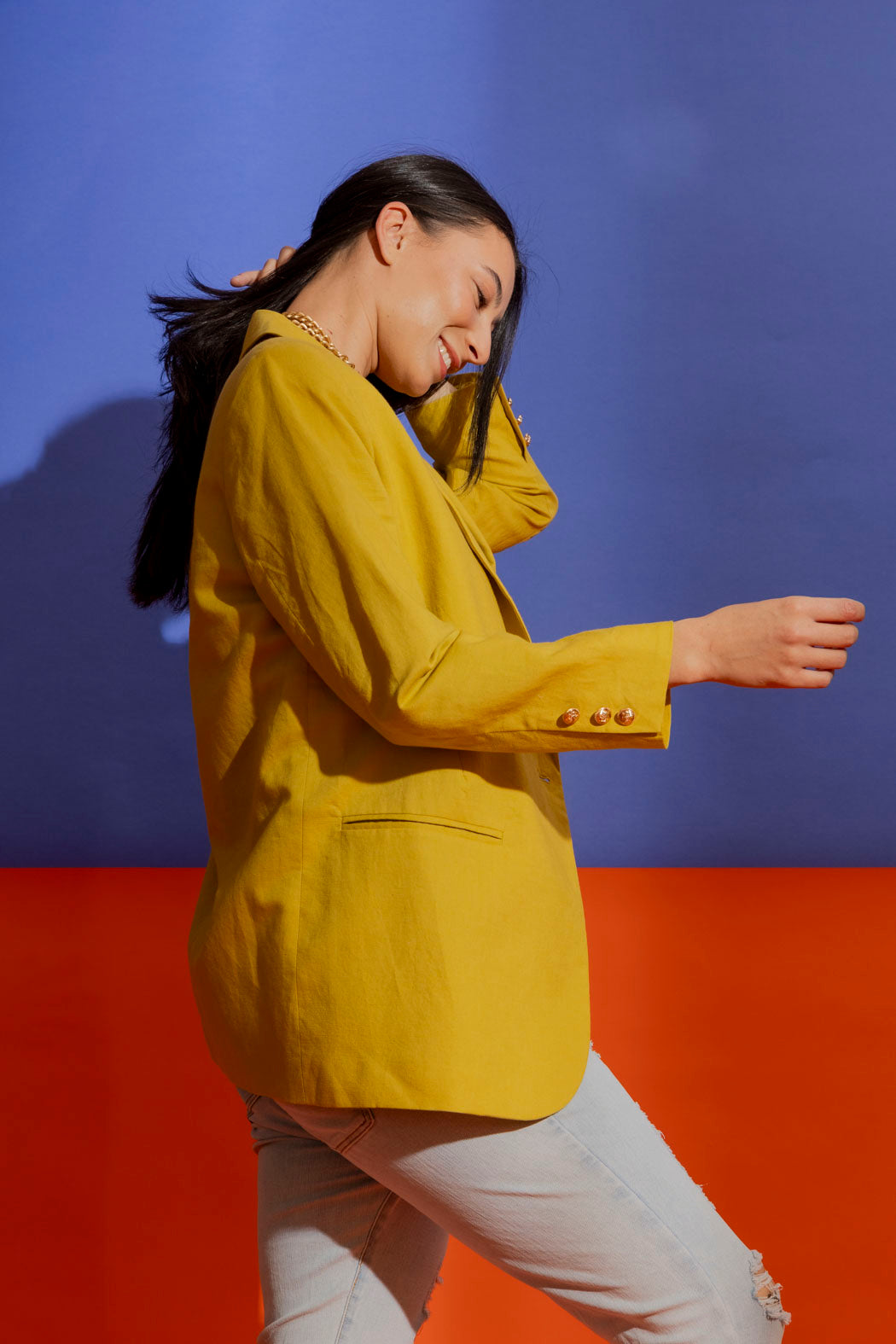 Marigold Linen Grandpa Blazer