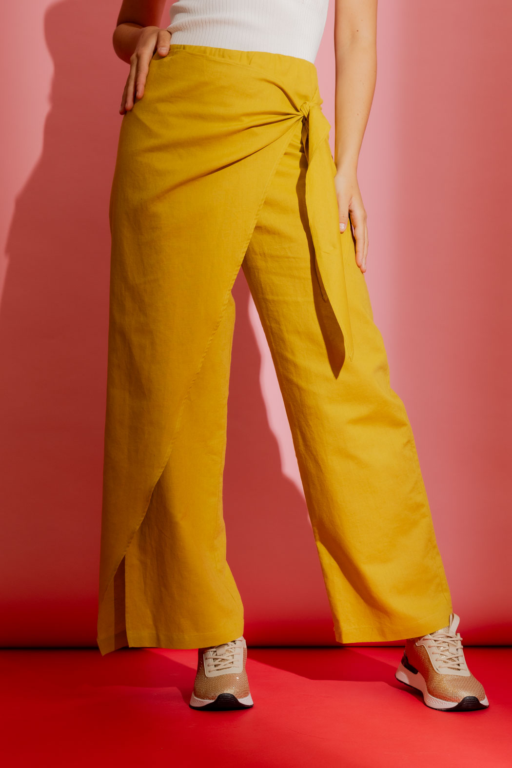 Marigold Linen Sarong Tie Pant