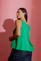 Green Linen Bell Cami
