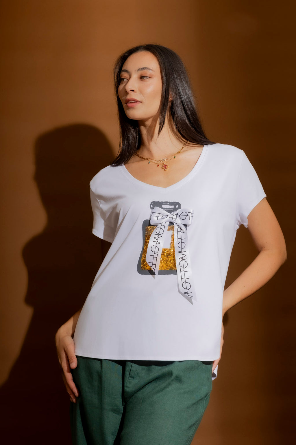 White Perfume Bow T-Shirt