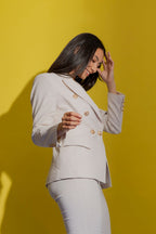 Beige Stripe Sisca Blazer Beige Stripe