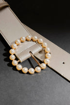 Pewter Pearl Buckle Belt Pewter S/M