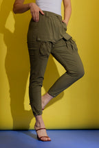 Khaki Parachute Cargo Pants