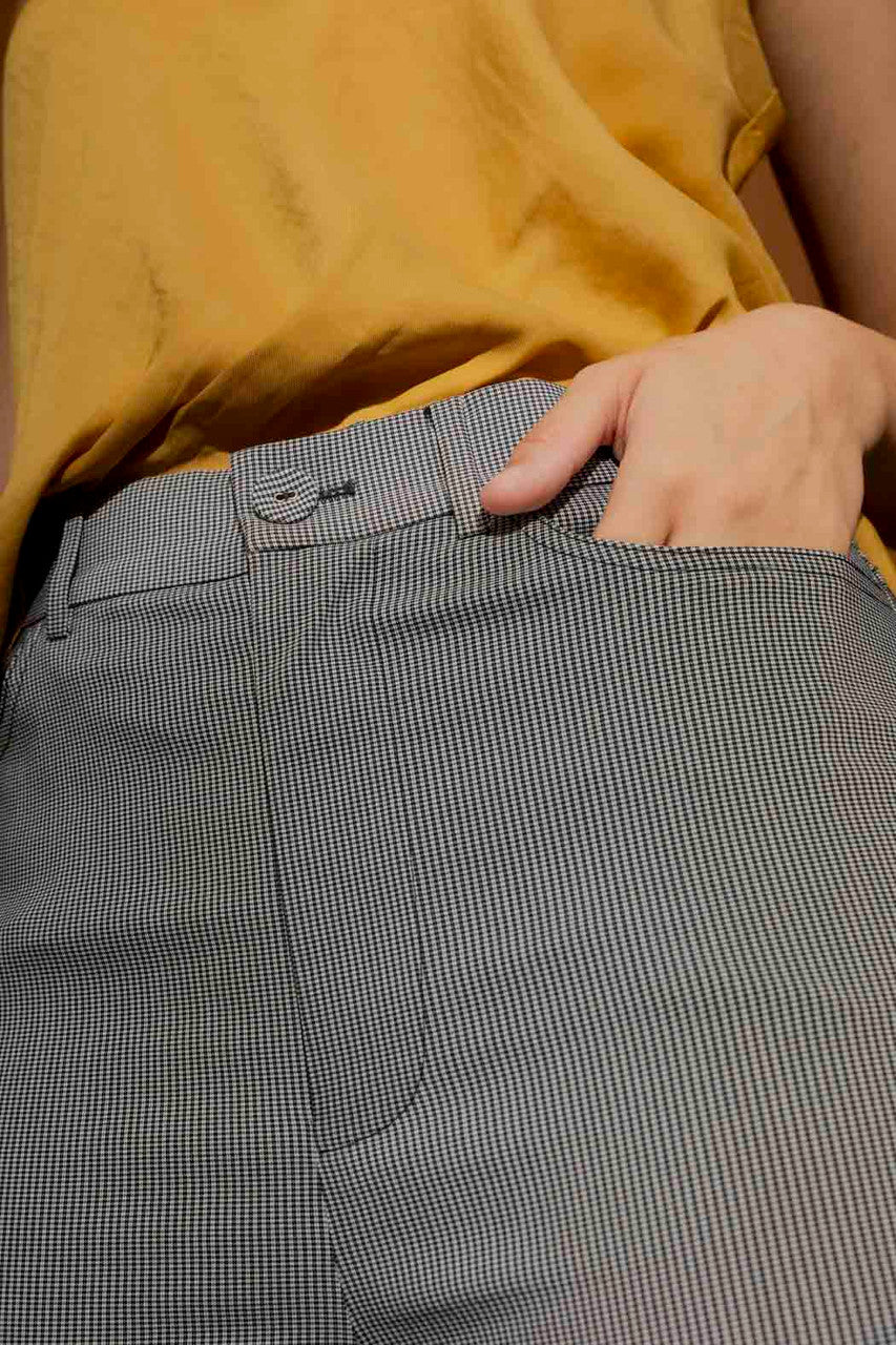 Mini Black & White Check Slim Leg Pants