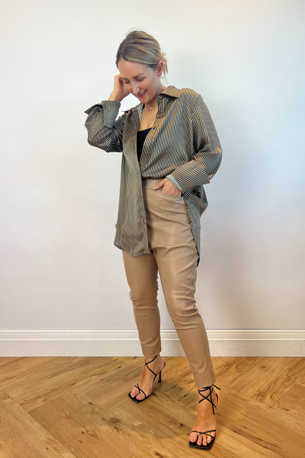 Taupe Vegan Leather Droppie - FINAL SALE