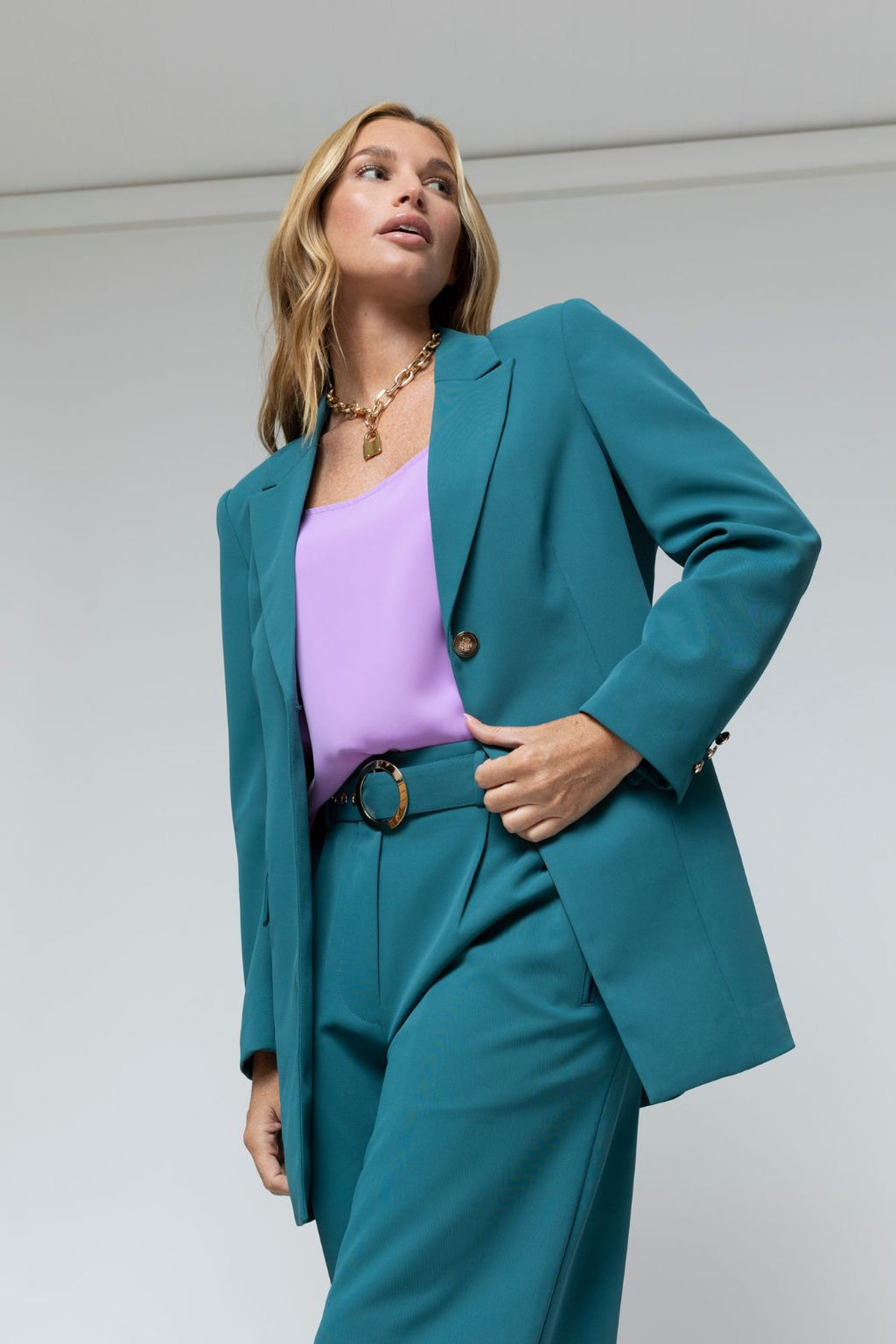 Teal Twill Cleo Blazer - Sale