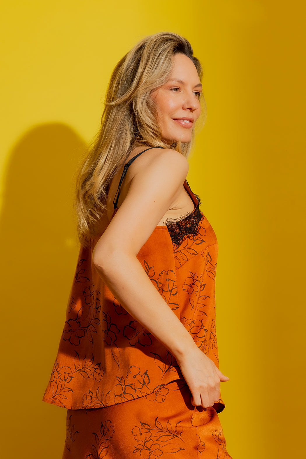 Tan/Black Lace Cami