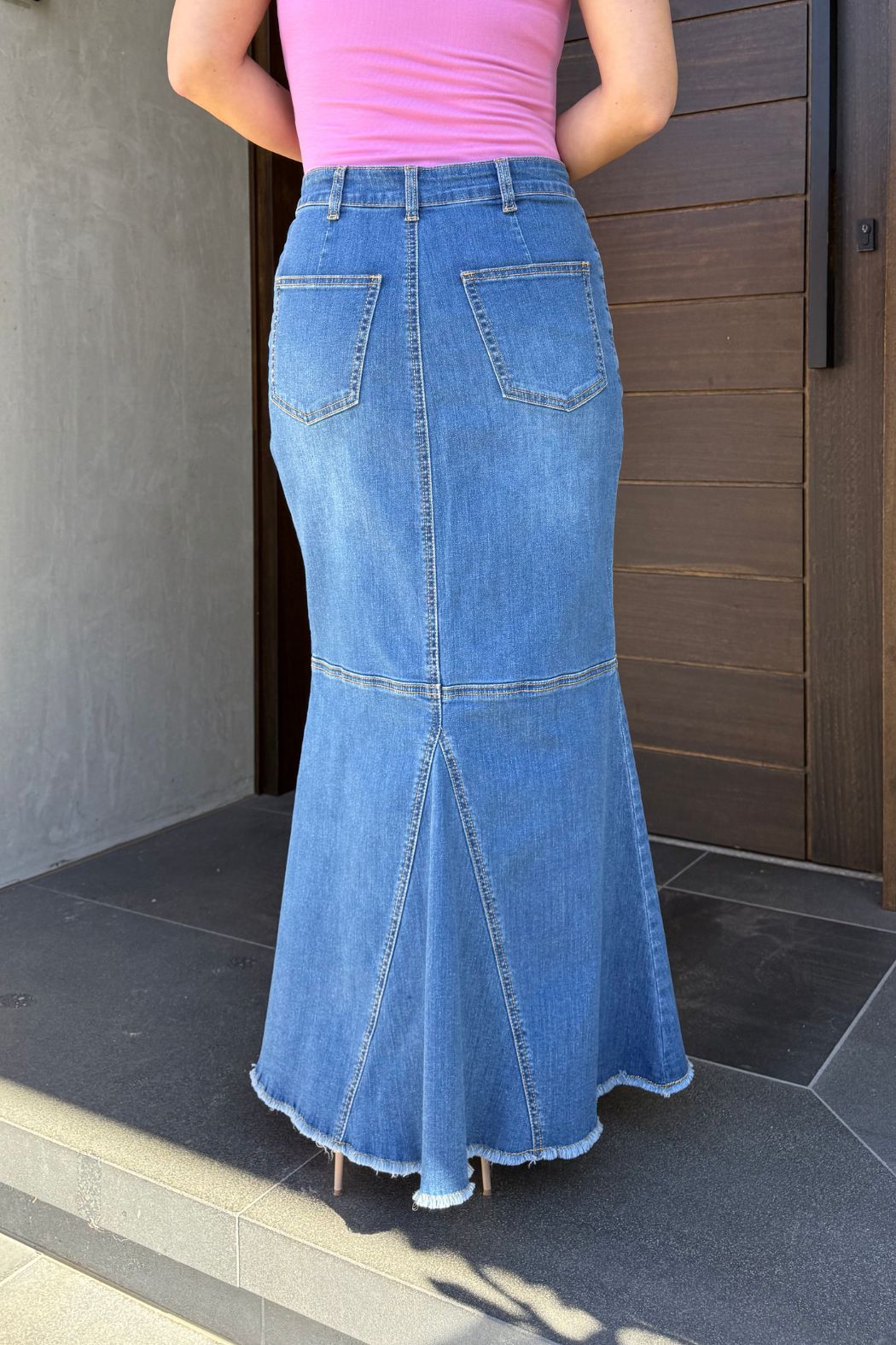 Light Denim Flippy Skirt Light Denim