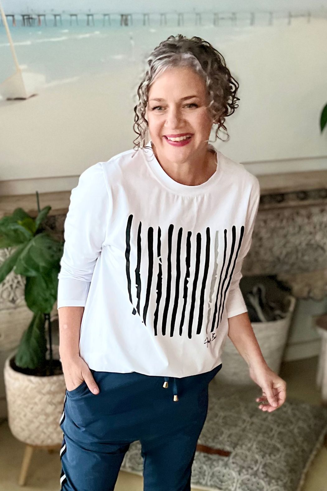 White Lines Long Sleeve T-Shirt