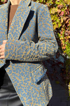 Gold Animal Denim Sisca Blazer Gold Animal