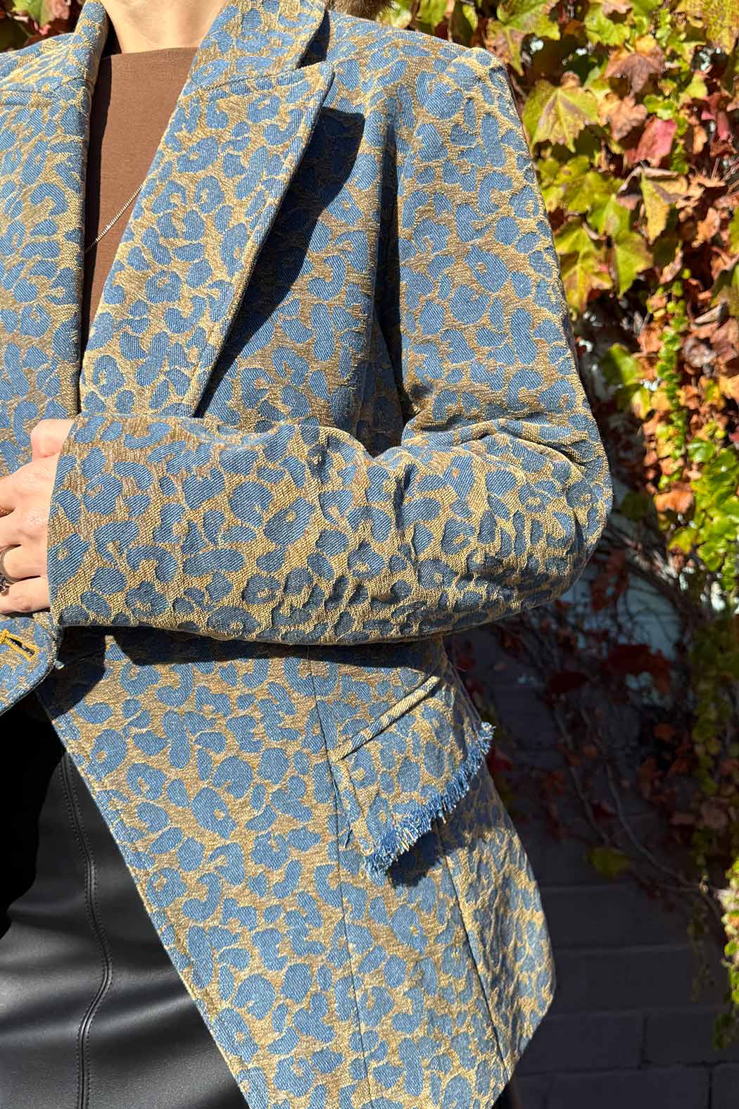 Gold Animal Denim Sisca Blazer Gold Animal