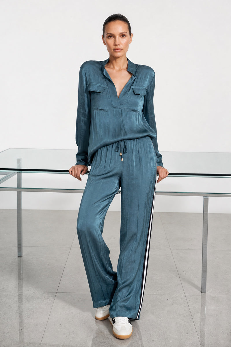 Teal Glow Cargo Blogger Shirt
