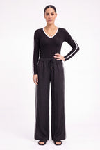 Black Glow Pintuck Drawstring Pant