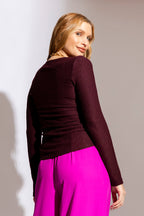 Plum Lurex Basic Top